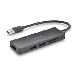 Hub NGS 3xUSB 3.0 1xSD 1xMicroSD Negro (IHUBREADER)