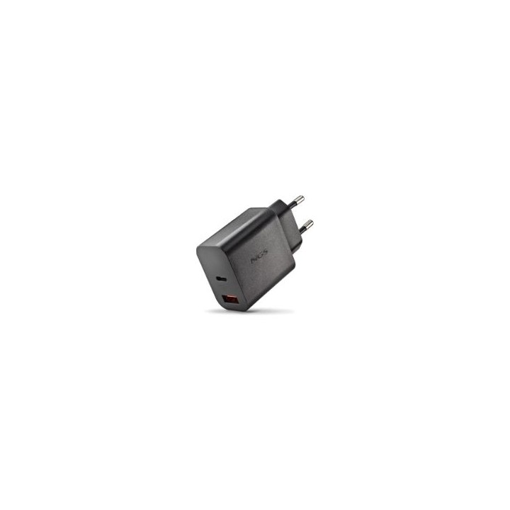 Cargador NGS Era 30W 1USB-A 1USB-C Negro (ERA30WBLACK)
