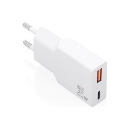 Cargador Pared AISENS GaN 20W USB-A/C Blanco(A110-0998)