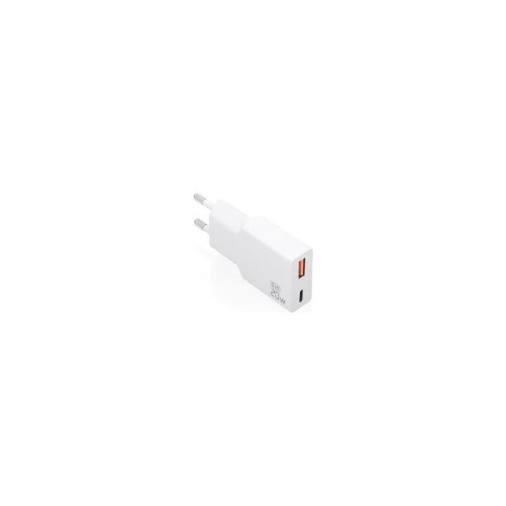 Cargador Pared AISENS GaN 20W USB-A/C Blanco(A110-0998)