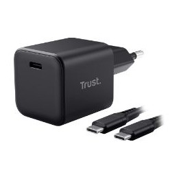 Cargador Pared Trust Maxo 65W USB-C+Cable Negro (26046)