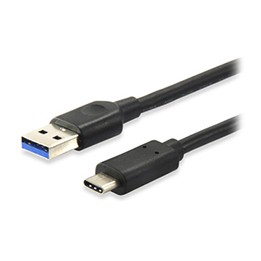 Cable EQUIP USB-A/M a USB-C/M 0.5m Negro (EQ128345)