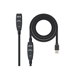 Nanocable USB-A/M a USB-A/H 15m Negro (10.01.0313)