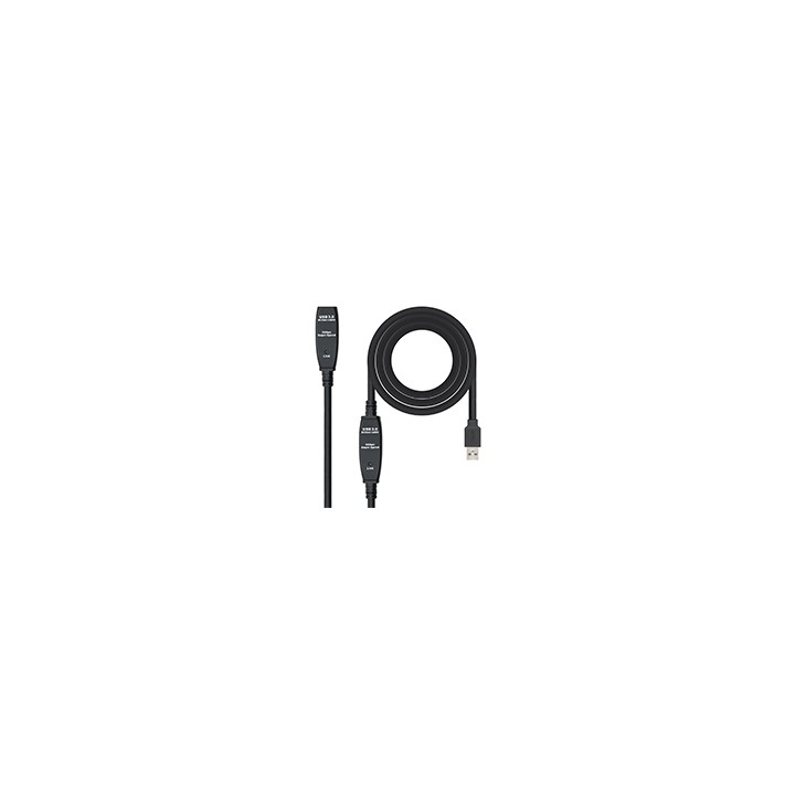 Nanocable USB-A/M a USB-A/H 15m Negro (10.01.0313)