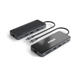 Docking NILOX USB-C Desk 12 en 1 Gris (NXDSUSBC10)