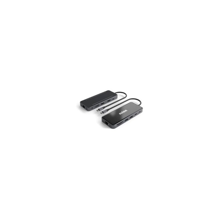 Docking NILOX USB-C Desk 12 en 1 Gris (NXDSUSBC10)