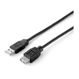 Cable EQUIP USB-A/M a USB-A/H 1.8m Negro (EQ128850)