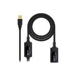 Nanocable USB-A/M a USB-A/H 15m Negro (10.01.0213)