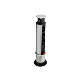 Regleta EQUIP 3 Tomas AC 2xUSB Negra/Plata (EQ333304)