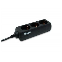 Regleta EQUIP 3xSchuko Cable 1.1m Negra (EQ333280)