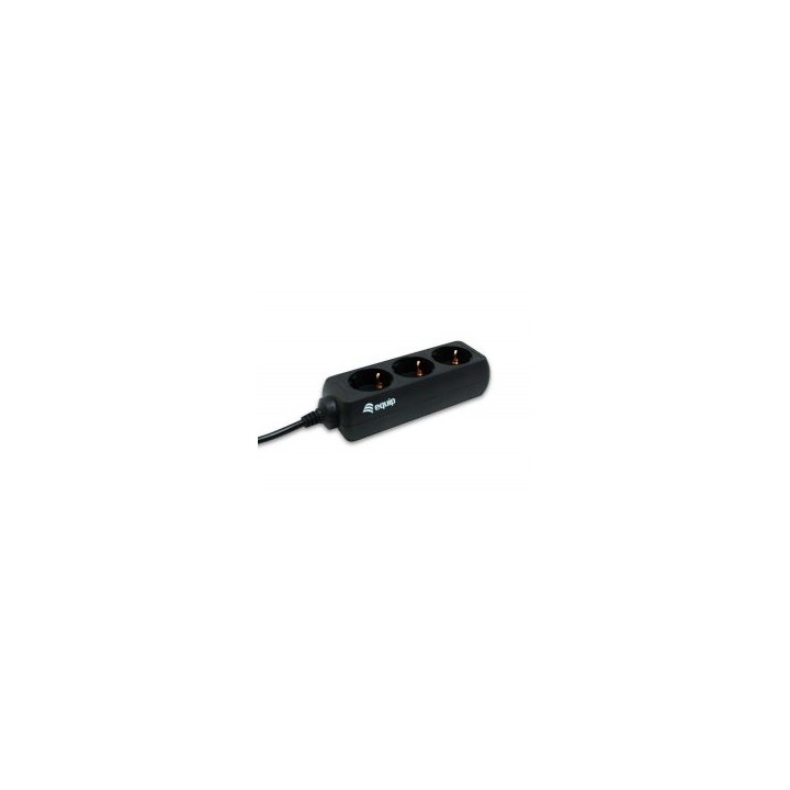 Regleta EQUIP 3xSchuko Cable 1.1m Negra (EQ333280)