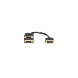 StarTech.com Cable Duplicador Divisor de VÍ­deo DVI-D de 2 Puertos Salidas Compacto - Bifurcador Negro