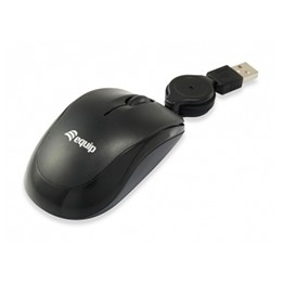 Ratón EQUIP Life Óptico USB Retráctil Negro (EQ245103)