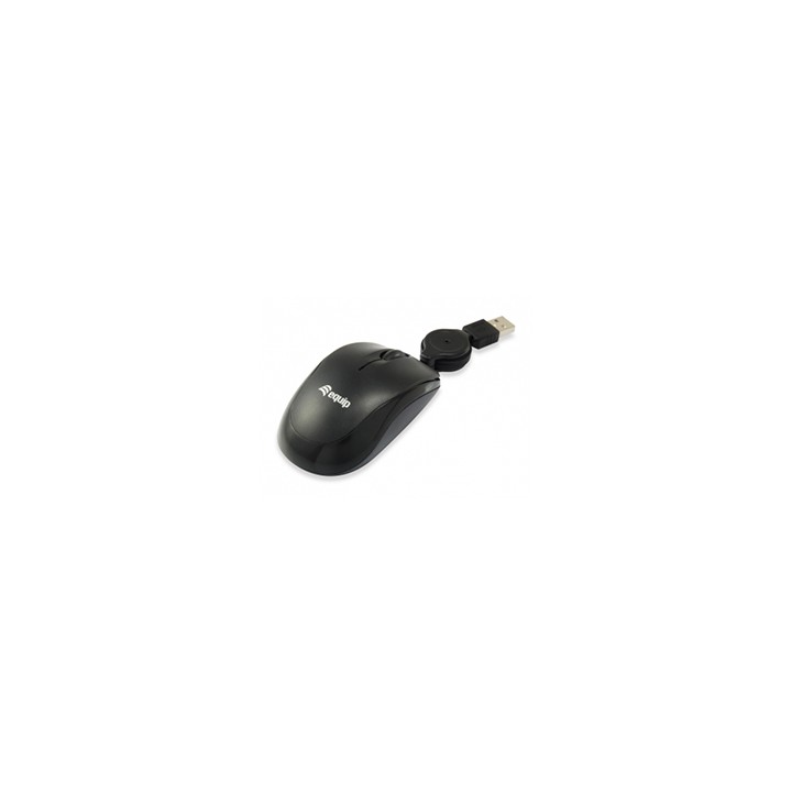 Ratón EQUIP Life Óptico USB Retráctil Negro (EQ245103)