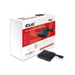 Mini Dock Club 3D USB-C a USB-C+USBA+VGA (CSV-1532)