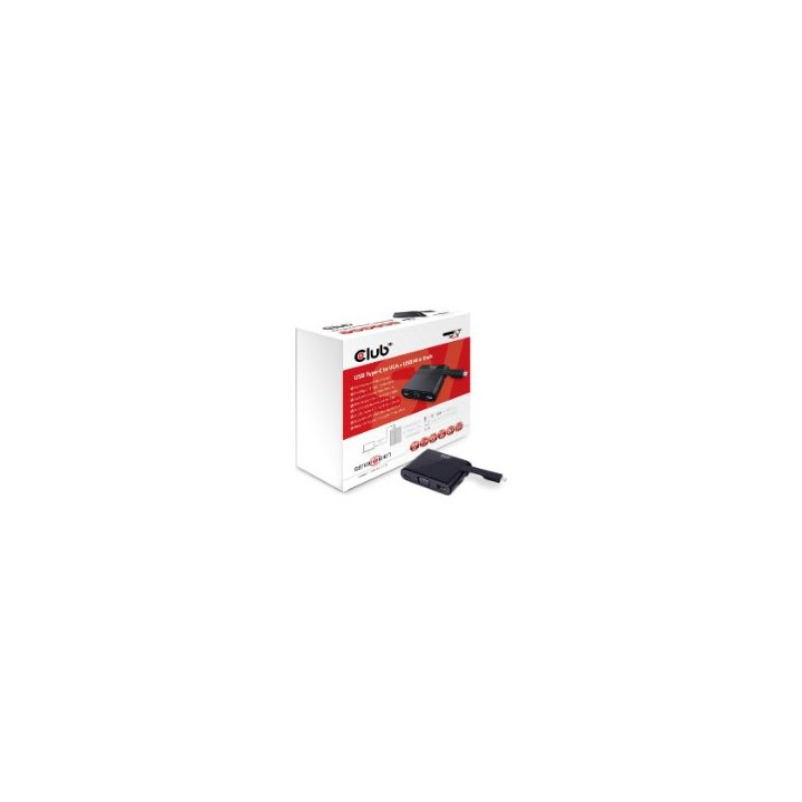 Mini Dock Club 3D USB-C a USB-C+USBA+VGA (CSV-1532)