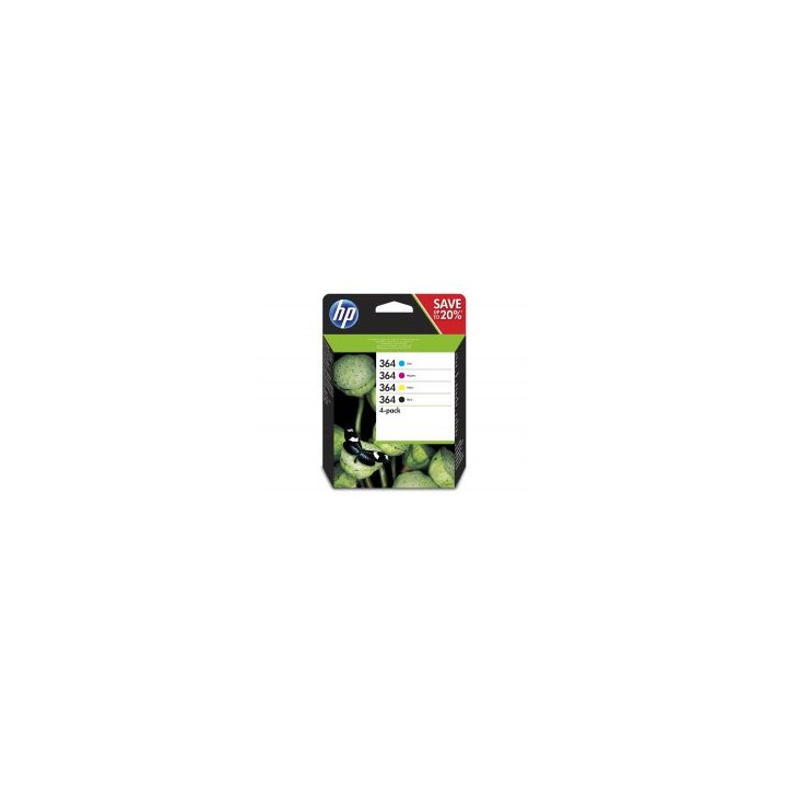Tinta HP 364 Pack Negro/Tricolor 6ml/3ml (N9J73AE)