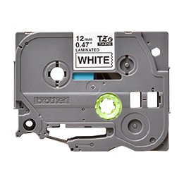 Cinta Rotuladora BROTHER 12mm Blanco/Negro (TZe-231CIV)