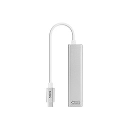 Nanocable 3xUSB-C 3.0 a RJ45 15cm Plata (10.03.0404)