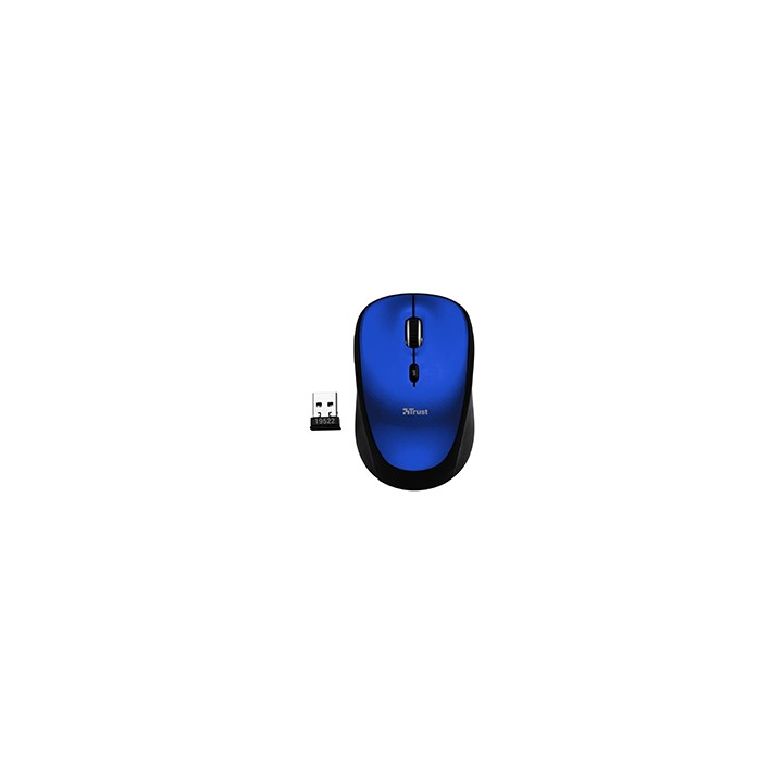 Ratón Trust Yvi Óptico Wireless RF 1600dpi Azul (19663)
