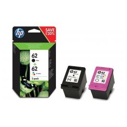Tinta HP 62 Pack Negro/Tricolor 200/165 pág (N9J71AE)