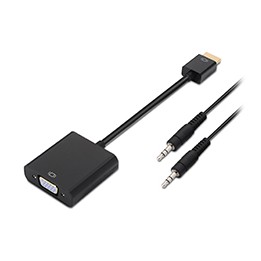 Cable AISENS HDMI A/M a VGA/H+3.5mm/H Negro (A122-0126)