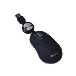 Ratón NGS Óptico USB 1000dpi Retráctil Negro (SINBLACK)