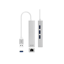 Nanocable 3xUSB 3.0 a RJ45 15cm Plata (10.03.0403)