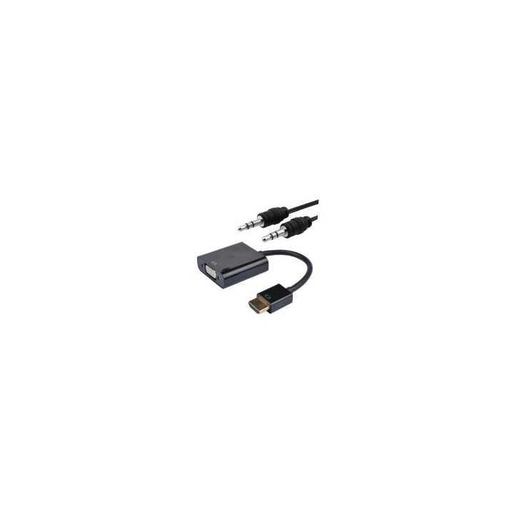 Nanocable HDMI a VGA+Audio 10cm+1.0m (10.16.2001-BK)