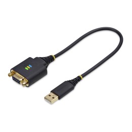 StarTech.com Cable Adaptador USB a Módem Nulo Serie DCE de 30cm - con Retención COM - FTDI - RS232 - con Tornillos/Tuercas