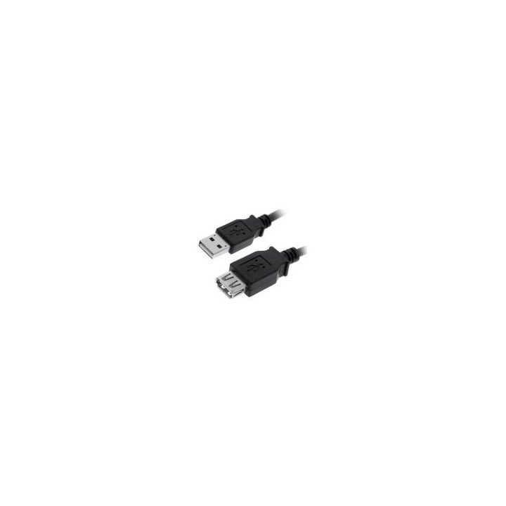 Nanocable USB-A/M a USB-A/H 1m Negro (10.01.0202-BK)