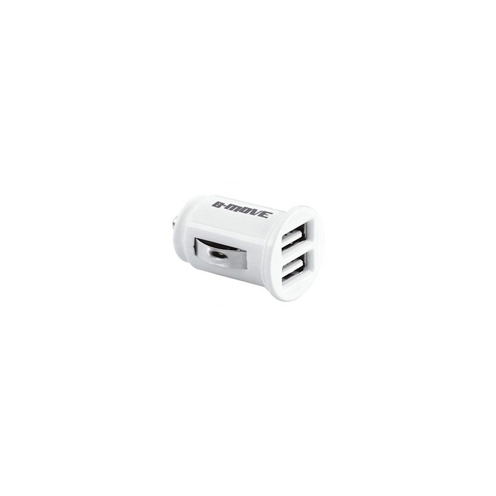 Cargador de Coche B-MOVE 2xUSB-A 2.0 Blanco (BM-USB02)