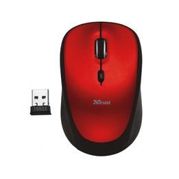 Ratón Trust Yvi Óptico Wireless RF 1600dpi Rojo (19522)
