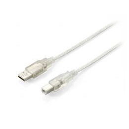 Cable EQUIP USB-A/M a USB-B/M 1m Transparente(EQ128653)