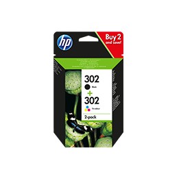 Tinta HP 302 Pack Negro/Tricolor 3.5ml/4ml (X4D37AE)