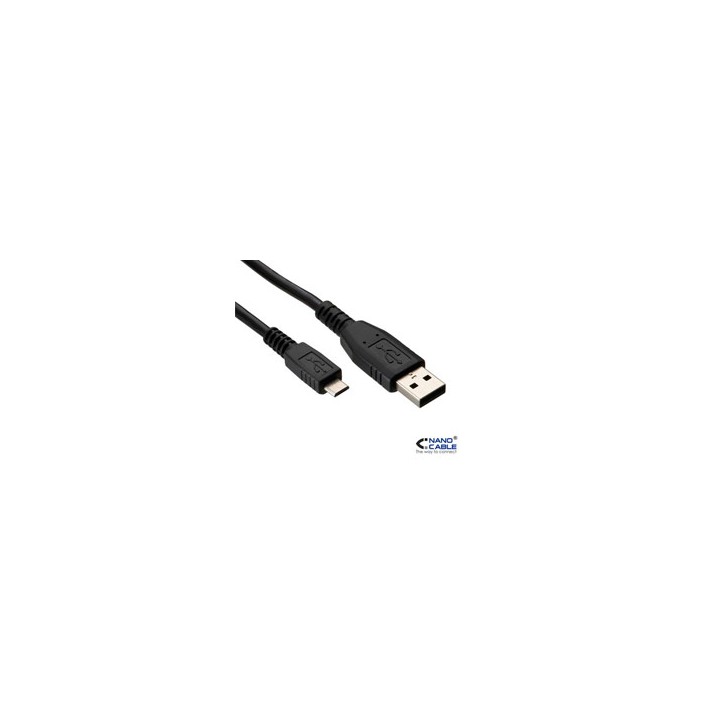 Nanocable USB-A/M a mUSB-B/M 0.8m Negro (10.01.0500)