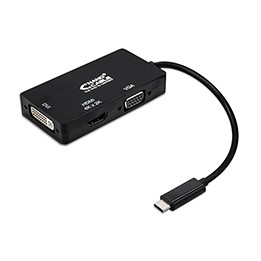 Nanocable USB-C/M a VGA/DVI/HDMI/H 0.1m (10.16.4301-BK)