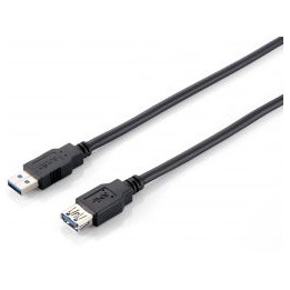 Cable EQUIP USB-A/M a USB-A/H 3m Negro (EQ128399)