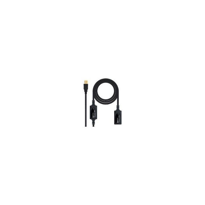 Nanocable USB-A/M a USB-A/H 10m Negro (10.01.0212)