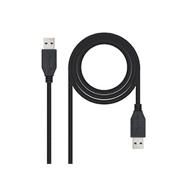 Nanocable USB-A/M a USB-A/M 1m Negro (10.01.1001-BK)