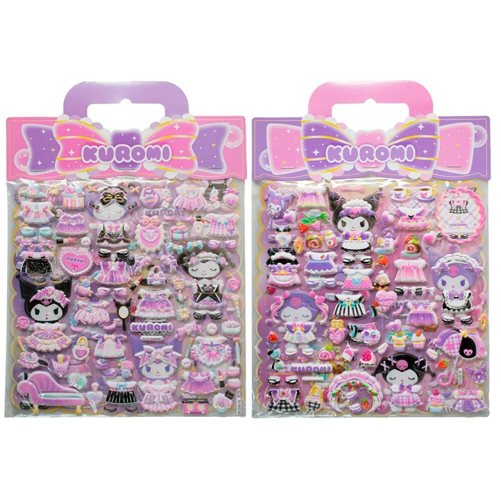 Pegatinas relieve Kuromi Hello Kitty surtido