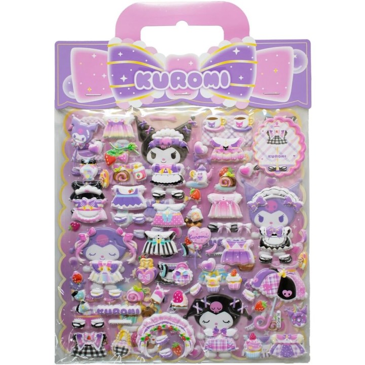 Pegatinas relieve Kuromi Hello Kitty surtido