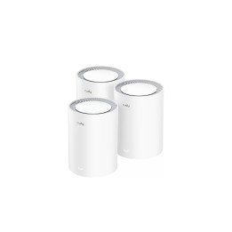 Cudy M3000 3-PACK sistema Wi-Fi Mesh (Wi-Fi en malla) Doble banda (2,4 GHz / 5 GHz) Wi-Fi 6 (802.11ax) Gris, Blanco 1 Interno