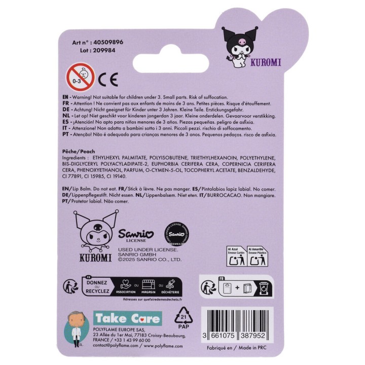 Balsamo labial protector Kuromi Hello Kitty