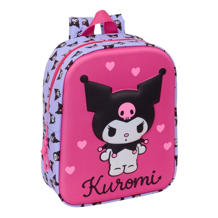 Mochila 3D Kuromi Hello Kitty 27cm