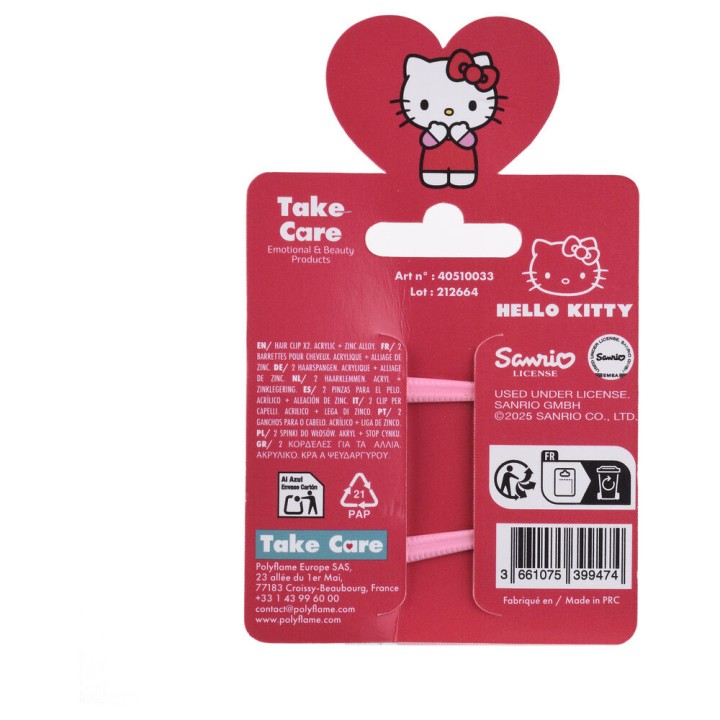 Blister 2 pinzas pelo Hello Kitty
