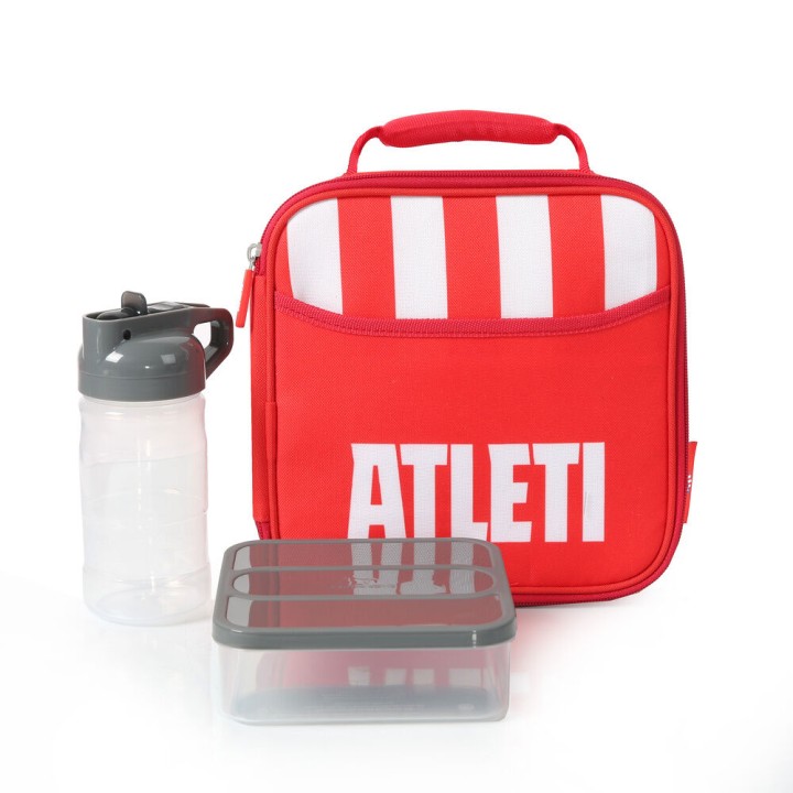Bolsa porta alimentos termica + botella + tupper Atletico de Madrid