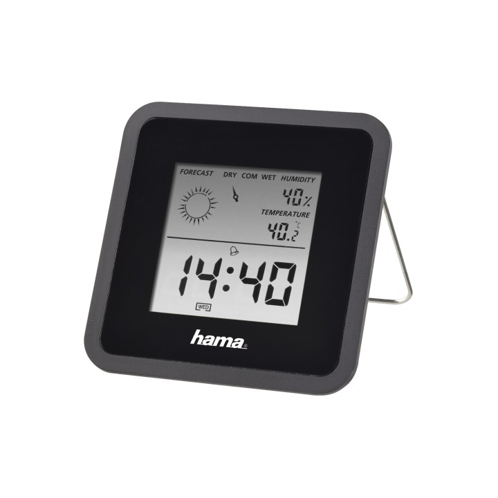 Hama | Termómetro e Higrómetro Digital, con Reloj y Previsión Meteorológica (Control de Temperatura Digital con termómetro e