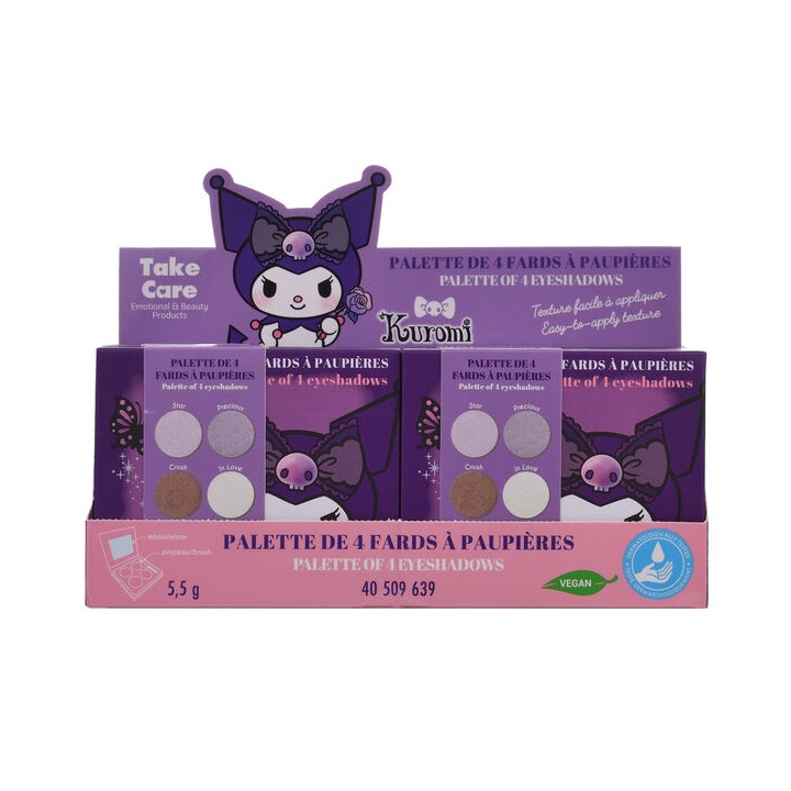 Paleta 4 Colores Kuromi Hello Kitty