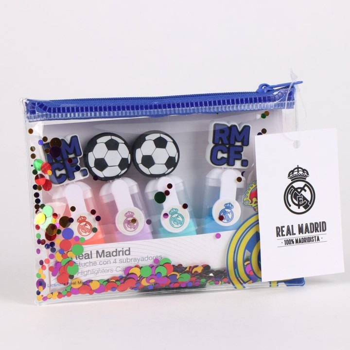 Estuche 4 subrayadores Real Madrid surtido